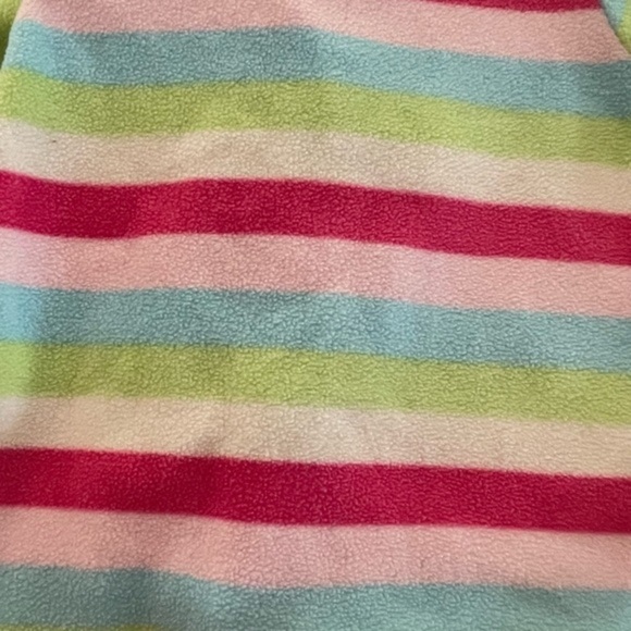 NWOT Newborn Carter’s pink blue green  stripe footed pajamas w/monkey graphic - Picture 6 of 10